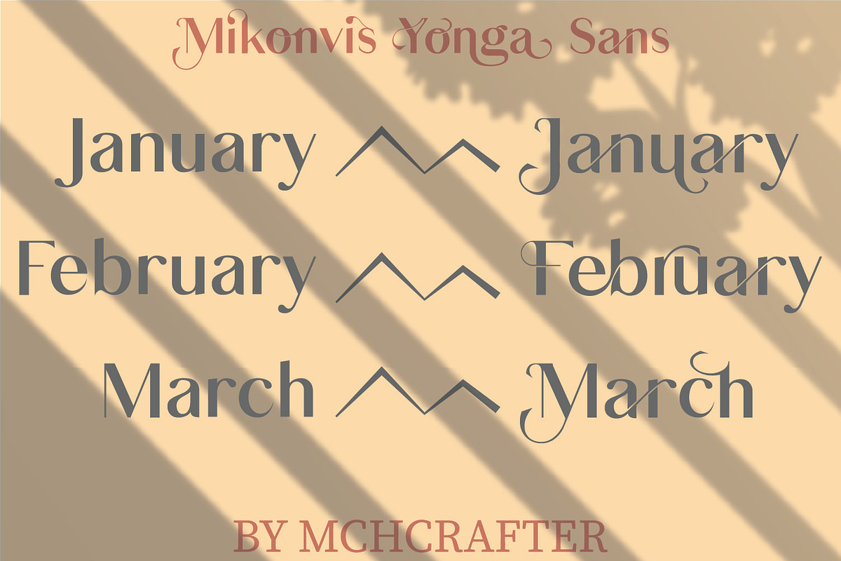 Mikonvis Yonga Sans Serif Typeface, a Sans Serif Font by MchCrafter (Photo 8 of 14)