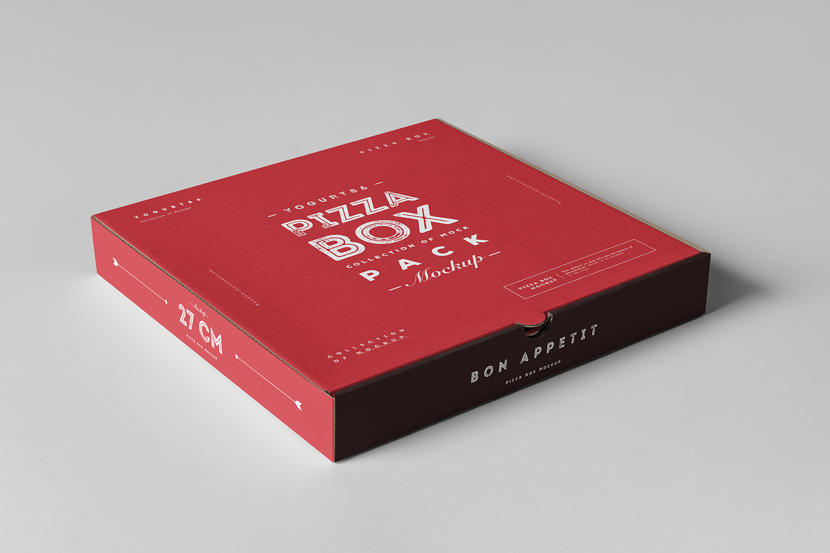 27 Pizza Box Mock-up, a Packaging Mockup by Yogurt86 (Photo 6 of 7)