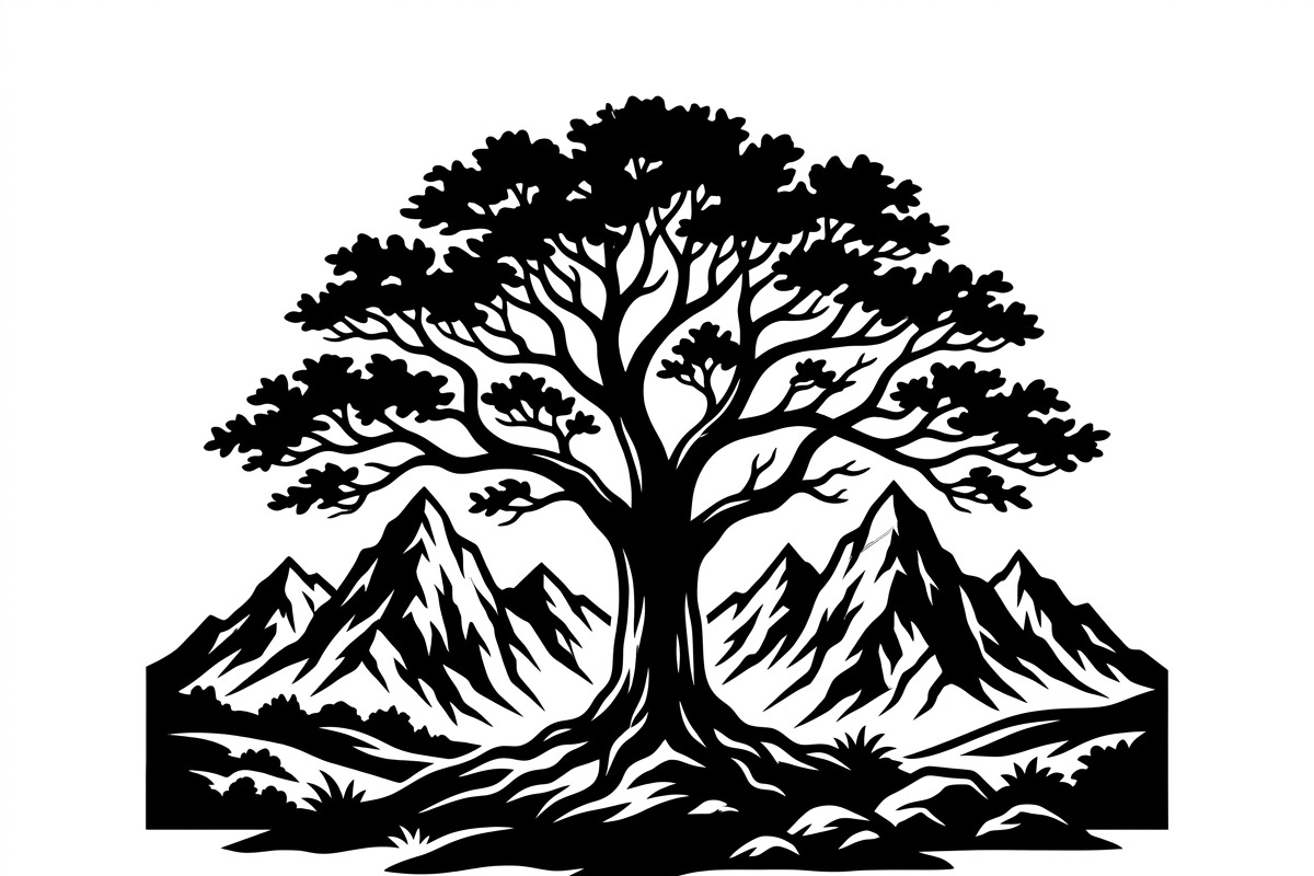 50 Sacred Mountain Tree Silhouette, an Empty State Illustration by Amazin_art (Photo 29 of 37)