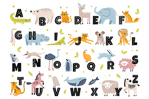 Animal Alphabet In Scandinavian