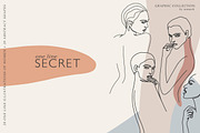 One Line Secret. Line Art Women, a Person Illustration by AnMark (Thumbnail 1 of 10)