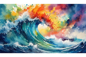 A giant ocean wave painted with, an Abstract Photo by Igor Tichonow