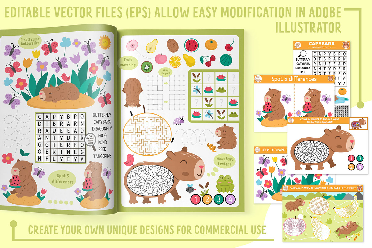 Capybara games and activities, an Education Illustration by Lexi Claus (Photo 15 of 16)