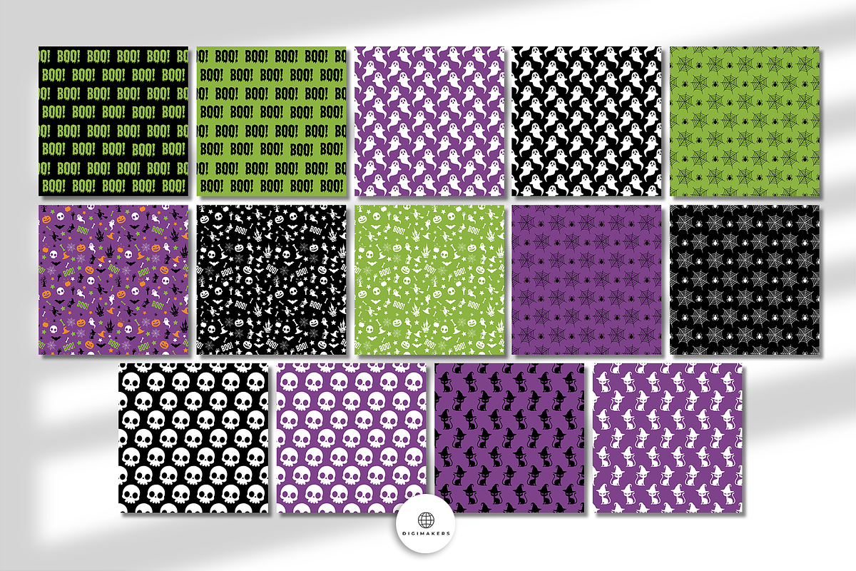 28 Halloween Themed Digital Papers, a Pattern Graphic by Nina Shaw (Photo 8 of 10)