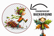 Quirky Holly Girl Clipart, an Illustration by Libby Wishes (Thumbnail 2 of 7)