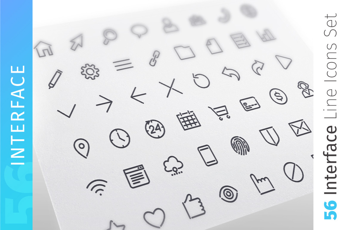 Interface Line Icons Set, an Outline Icon by Voysla's Shop (Photo 1 of 4)