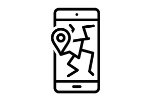 Gps location black icon, an Outline Icon by Creative priyanka