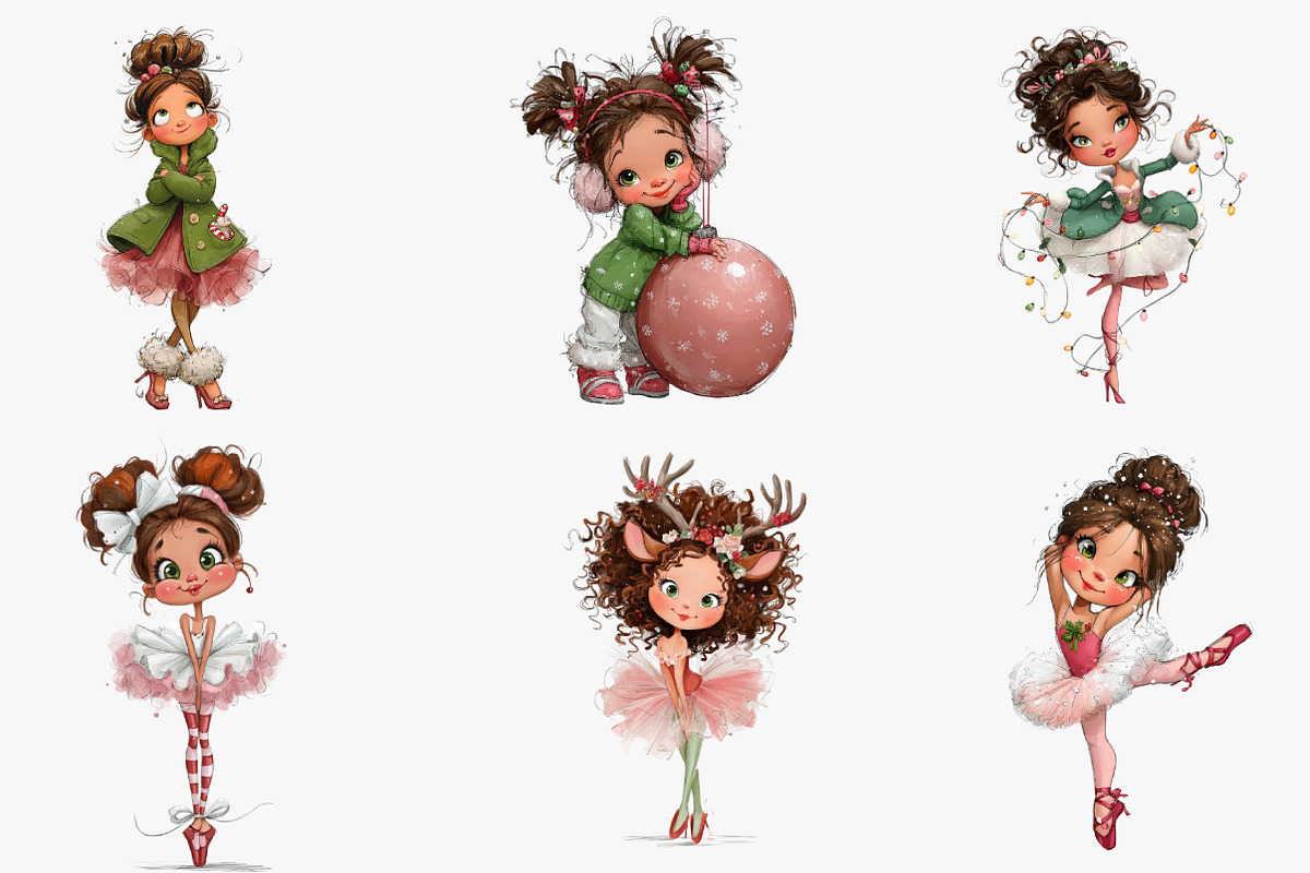 Christmas girl clipart, an Illustration by CreationArt (Photo 5 of 5)