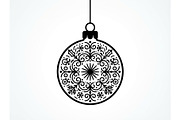 Festive Filigree Bauble Silhouette, an Object Graphic by Creativeshirt (Thumbnail 2 of 5)