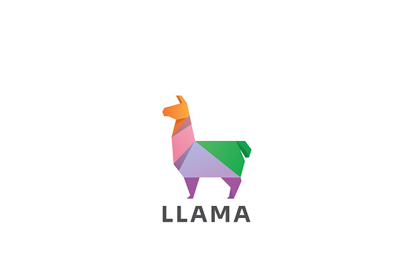 Colorful Geometric Llama Logo