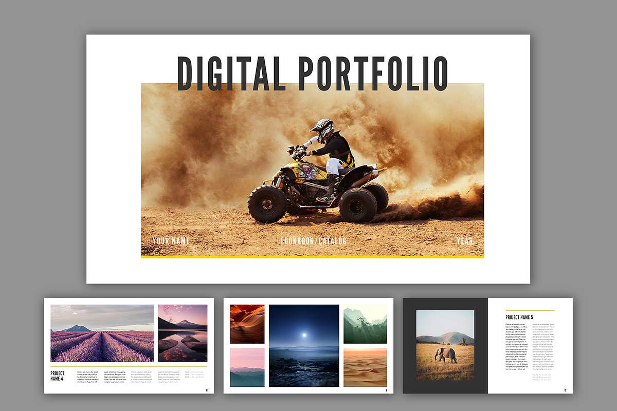 Digital Portfolio Layout, a Presentation Template by tomsarraipodesign (Photo 1 of 2)