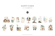 watercolor farm animal clipart set, an Animal Illustration by Pink Studio Art (Thumbnail 10 of 13)