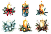 Holiday Candle Bouquets Clipart, an Illustration by Daily.Designs (Thumbnail 3 of 5)