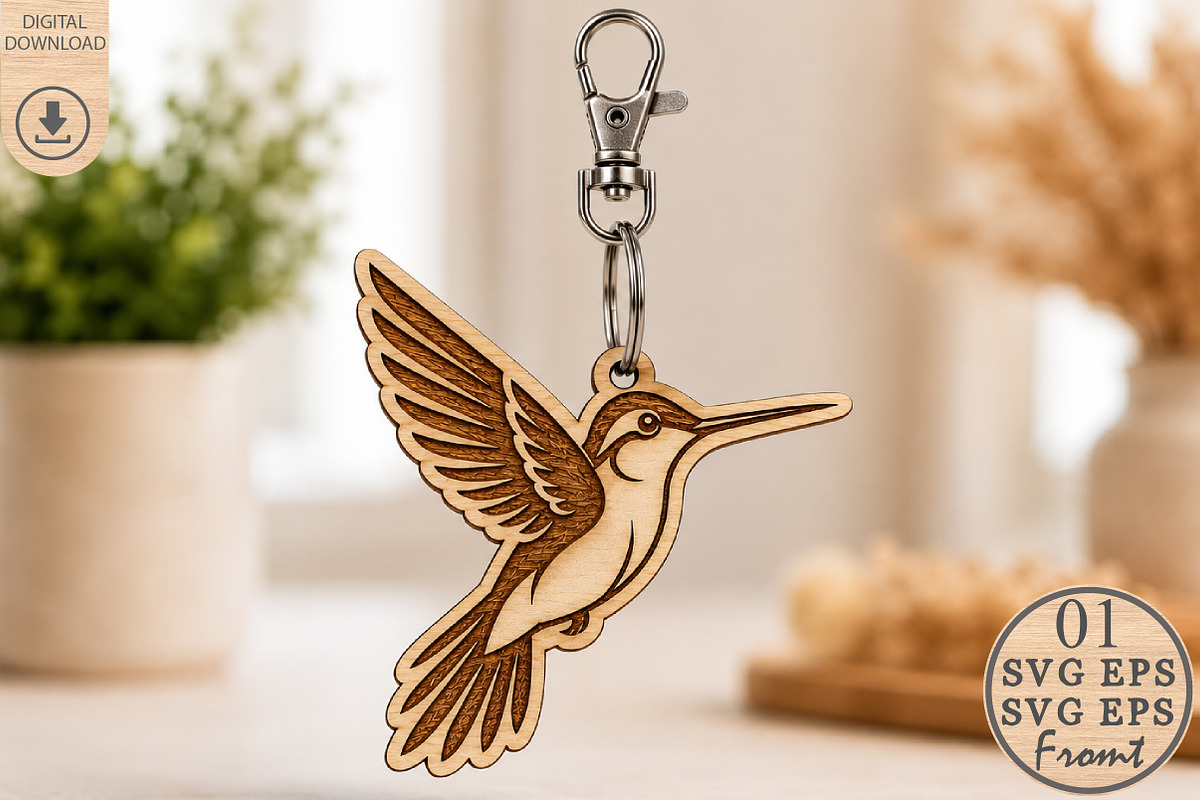 Hummingbird Laser Cut File SVG, an Object Graphic by Rose Art (Photo 2 of 3)