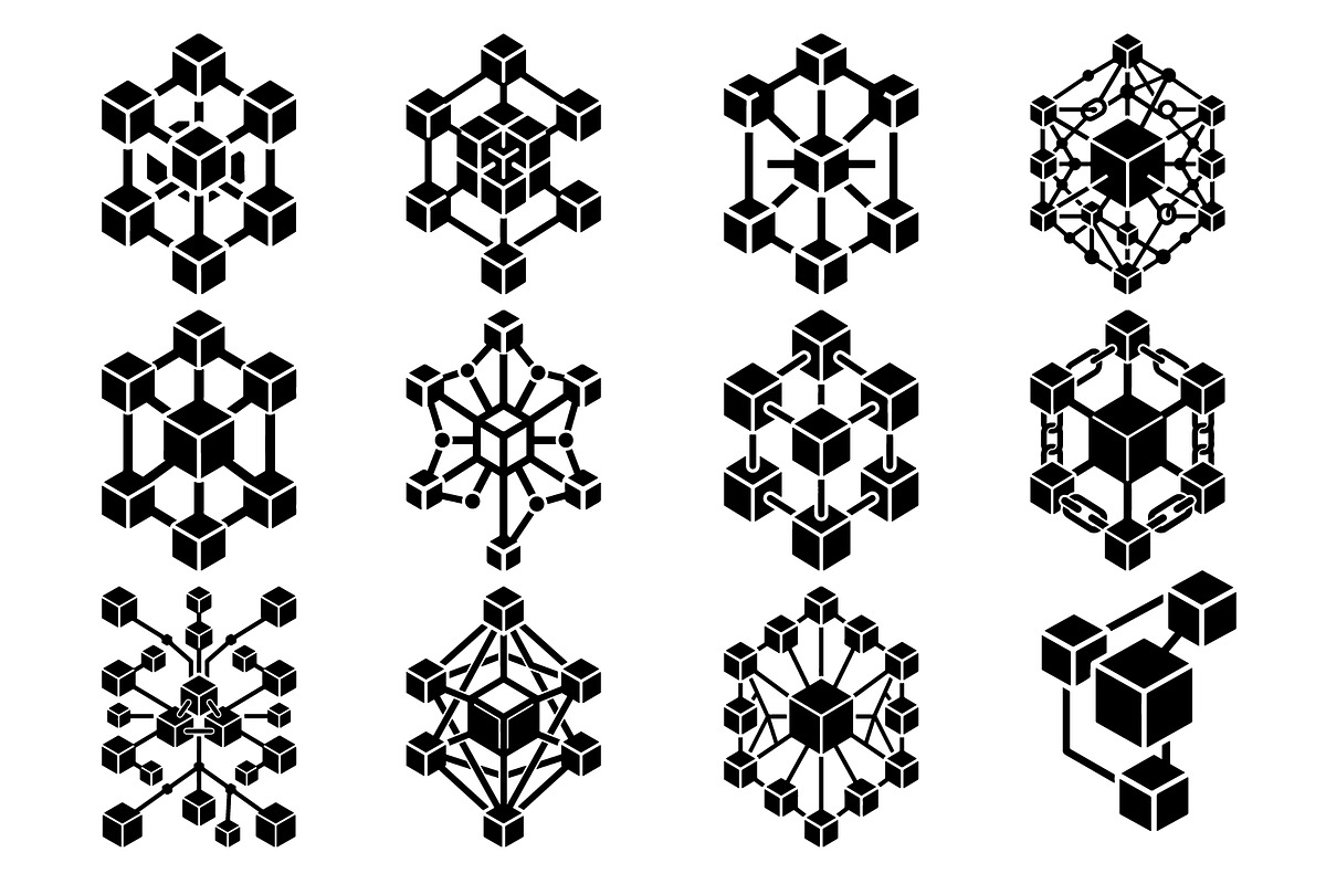 Blockchain and network illustrations, a Technology Illustration by balal (Photo 1 of 13)