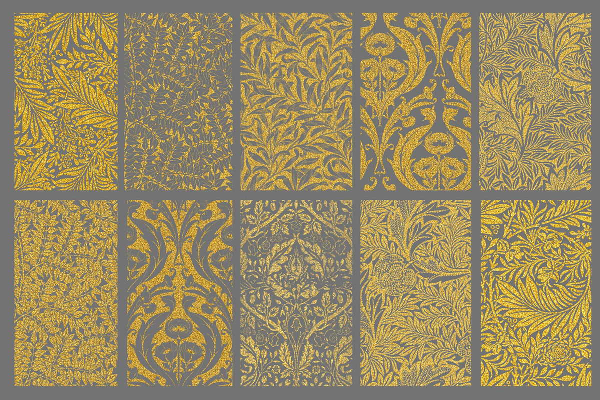 Gold Glitter William Morris Patterns, a Pattern Graphic by ARTOZEN DIGITAL (Photo 18 of 20)