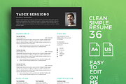 Resume Template 36, a Resume Template by graphicalcium (Thumbnail 1 of 3)