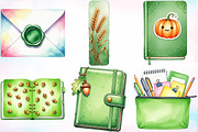 Autumn Green Planner Clipart Bundle, a Seasonal Illustration by Canvas Craft (Thumbnail 5 of 8)