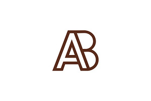 AB Outline Monogram Logo. BA, a Branding & Logo Template by Vectorium Studio
