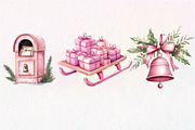 Pink Happy Christmas Clipart, an Illustration by Dream Creation (Thumbnail 7 of 7)