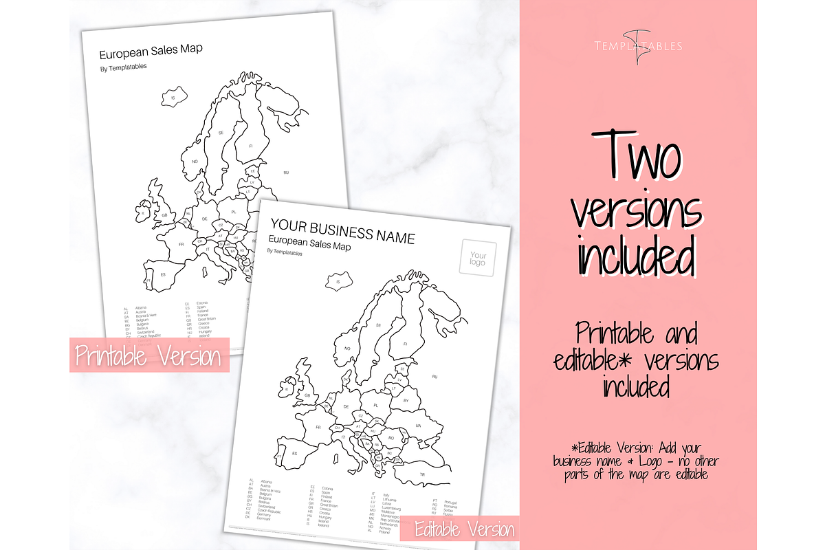 Europe Sales Map, EDITABLE Color In, a Stationery Template by Templatables (Photo 8 of 10)