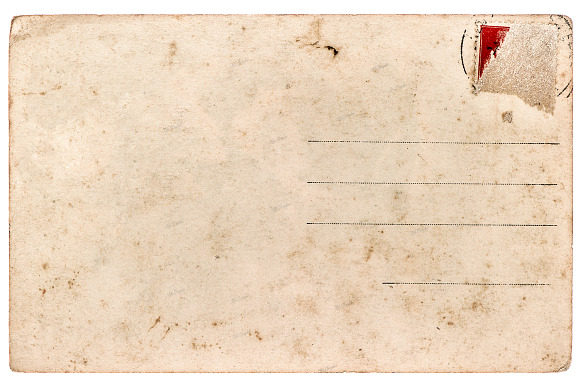 Old used postcard. Paper texture preview 2