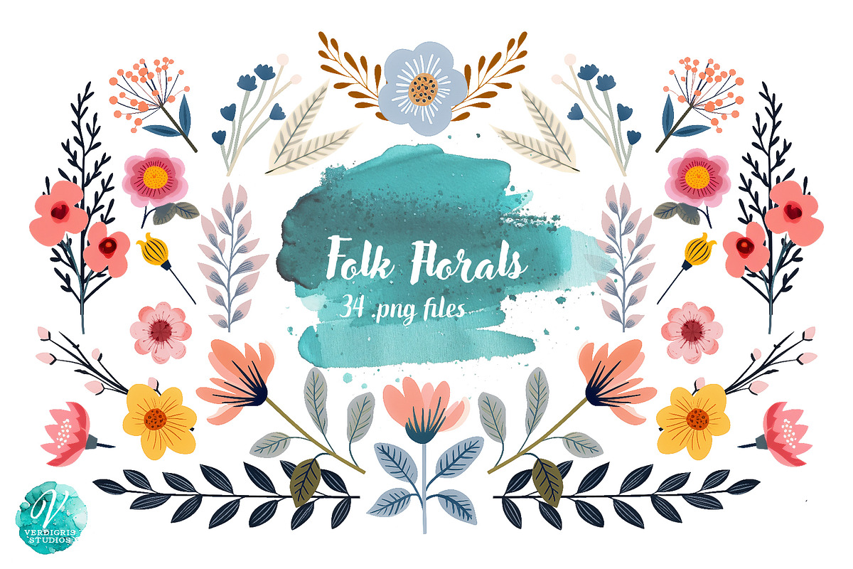 Folk Art Florals, an Object Graphic by Verdigris Studios (Photo 1 of 4)