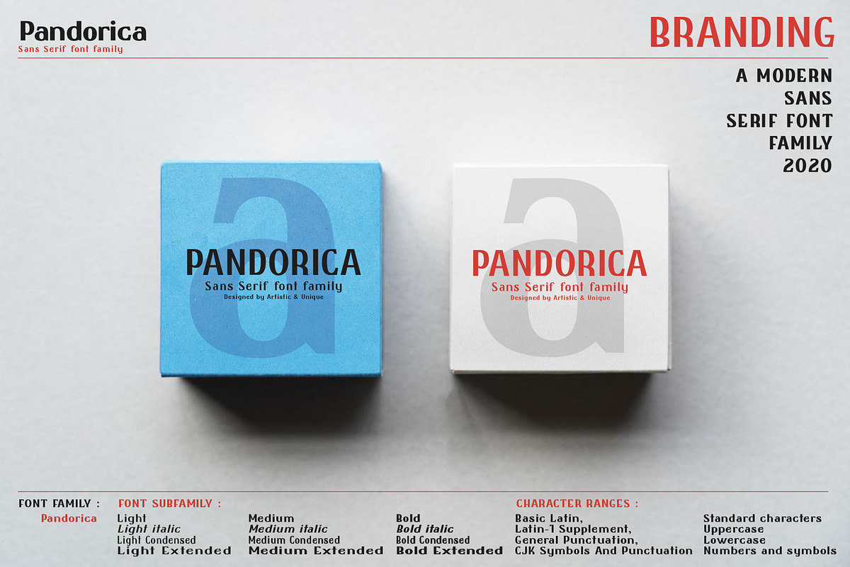 Pandorica-Sans serif font family, a Sans Serif Font by Artistic & Unique (Photo 9 of 11)