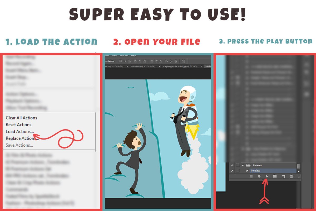 Pixalate Action, an Action Add-On by HipFonts (Photo 2 of 4)