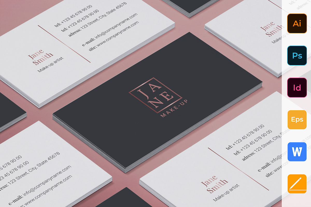 Makeup Artist Business Card, a Business Card Template by TemplatesNow! (Photo 1 of 3)