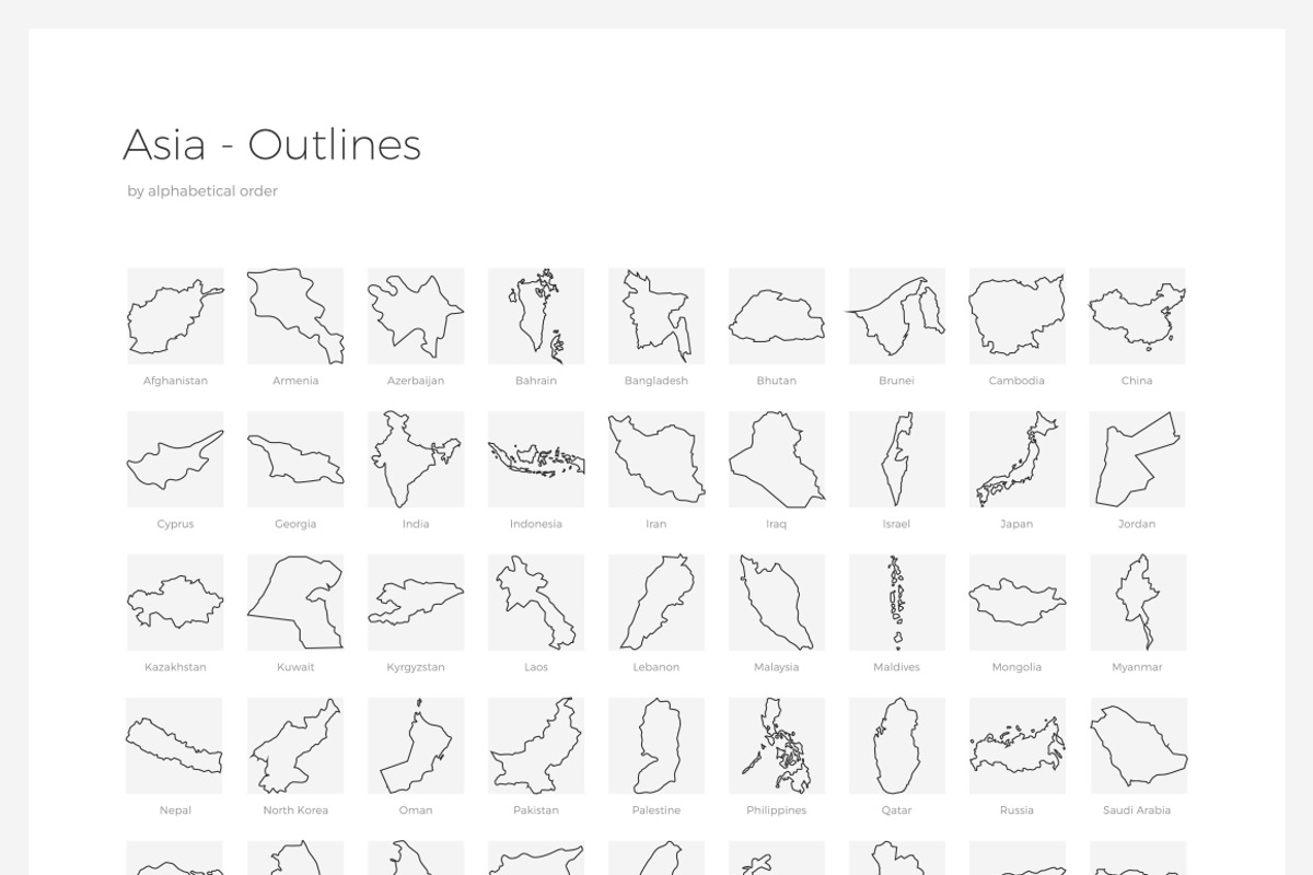 ONE WORLD ICONS - Countries, an Outline Icon by Uniko Studio (Photo 4 of 10)