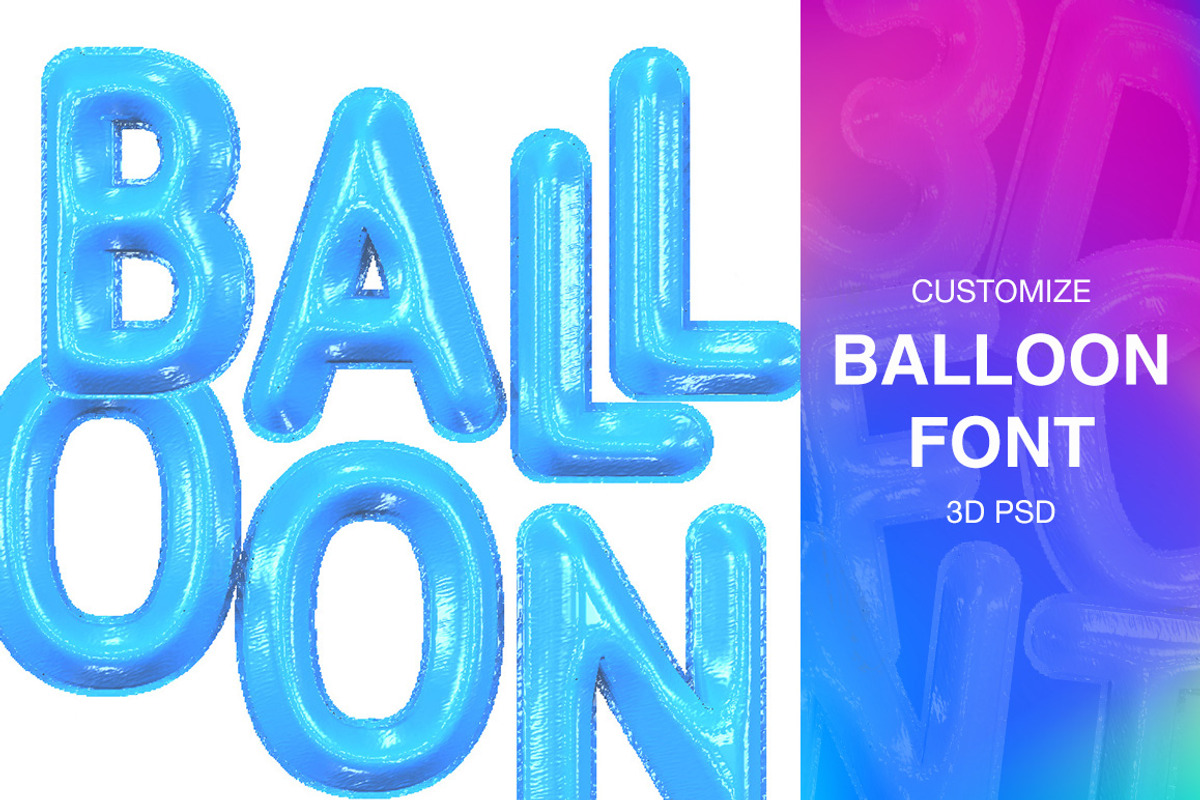 3D FONT | BALLOON | 3D PSD