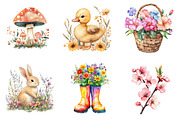 Watercolor Springtime Clipart PNG, an Illustration by Designking (Thumbnail 2 of 5)