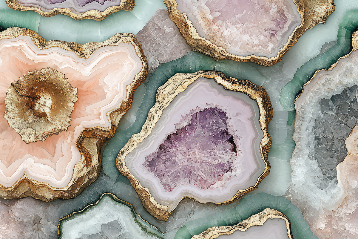 Pastel Geode Slice Pattern