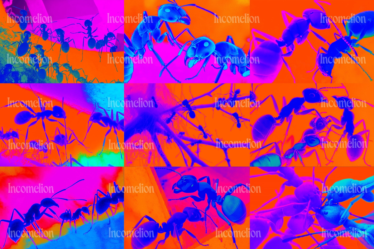 30 Psychedelic Ant Backgrounds, an Animal Illustration by Incomelion (Photo 3 of 11)