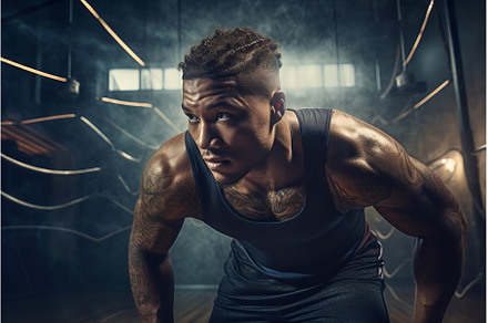 Athlete intense training gym, a Sports & Recreation Photo by Ylivdesign