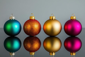 Christmas ornaments in vibrant color, a Photo by Tanuart
