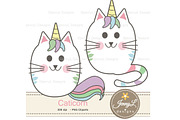 Caticorn Cat Digital Paper & Clipart, a Pattern Graphic by JennyL Designs (Thumbnail 3 of 7)