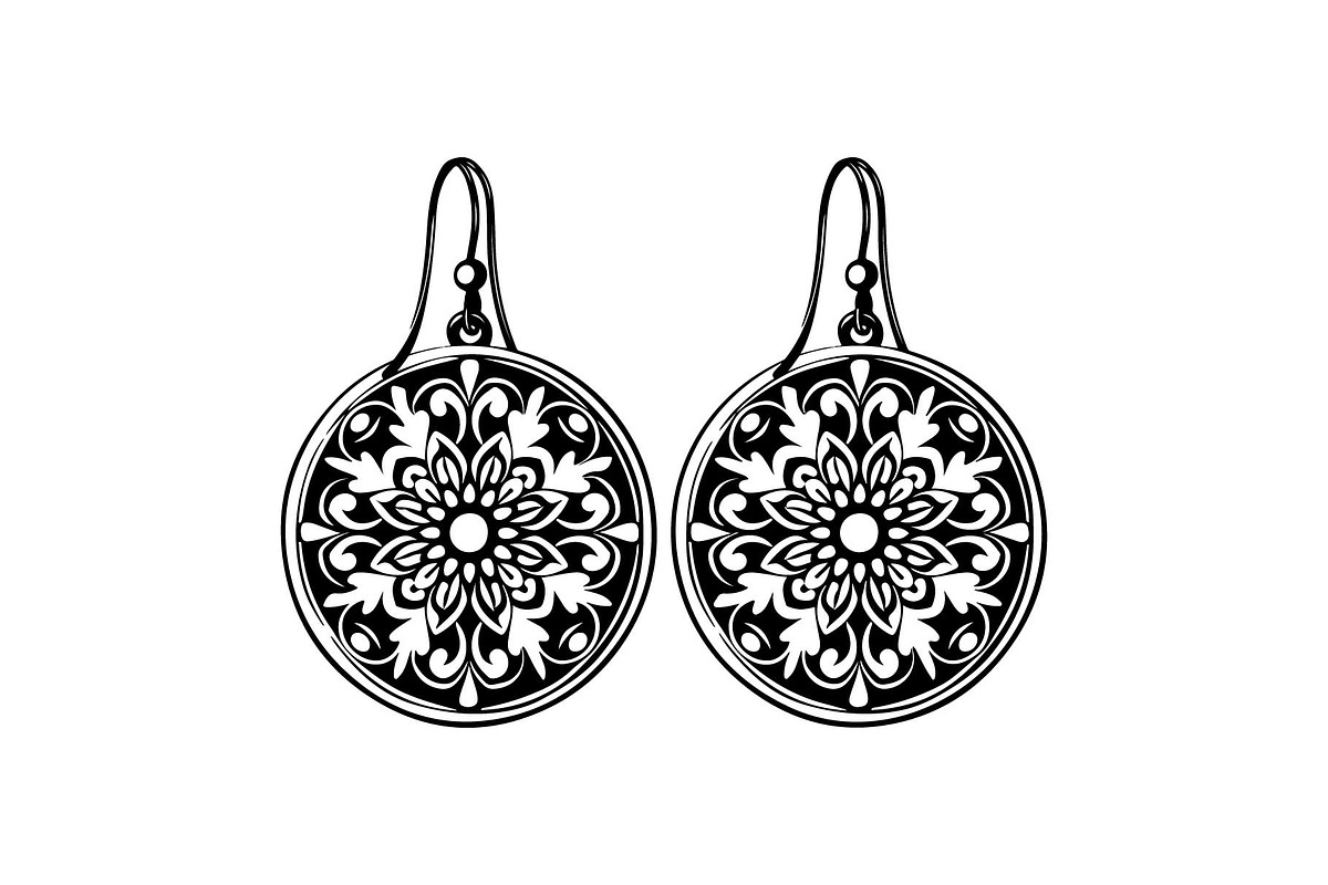 Teardrop Filigree Earrings SVG, an Object Graphic by jahid234 (Photo 3 of 13)