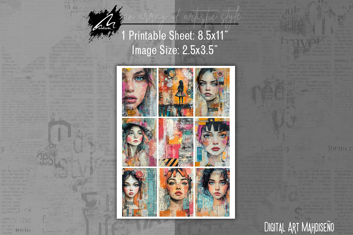 Mixed Media Girl, Lace Journal Pages, a Person Illustration by Digital Art Mahdiseño (Photo 6 of 10)