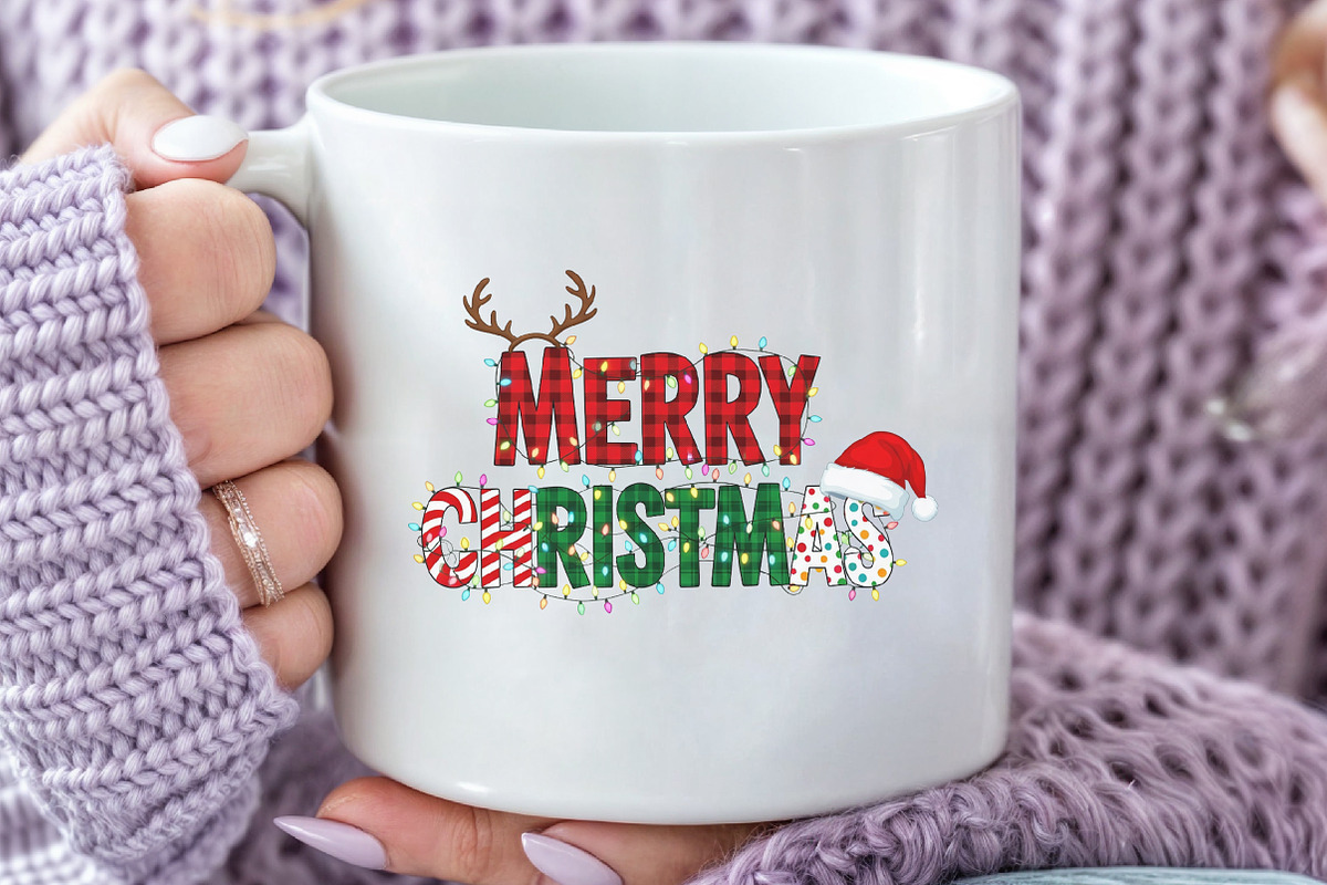 Merry Christmas PNG, Sublimation, an Illustration by Black Bird Studio (Photo 3 of 4)