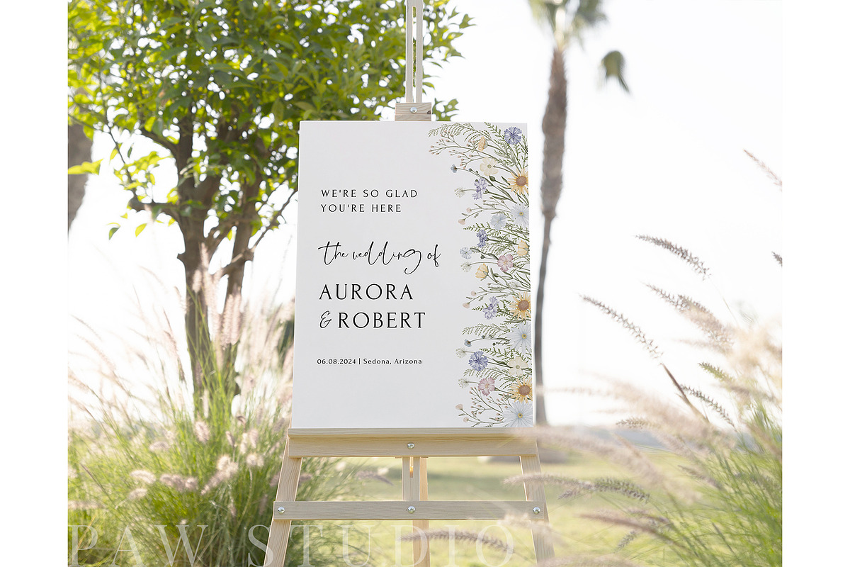 Wildflower Wedding Welcome Sign Boho, an Invitation Template by PawGraphic (Photo 4 of 8)
