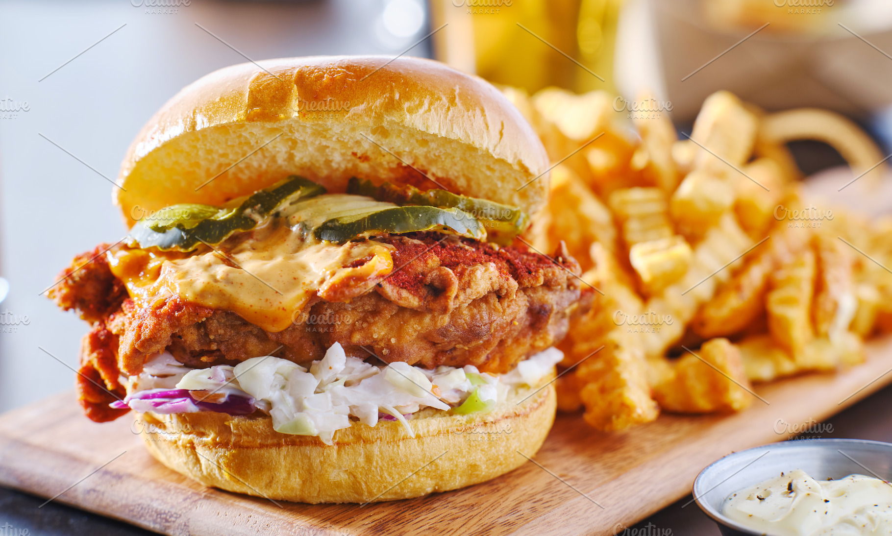 spicy nashville hot chicken sandwich, a Food & Drink Photo by RezArt