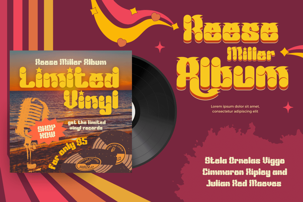 Mabed | Groovy Retro Font, a Font by twinstd (Photo 6 of 12)