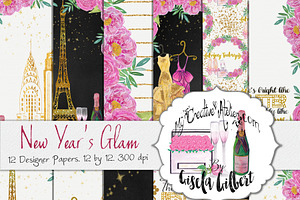 New Year's Glam Digital Paper