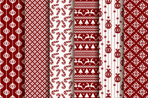 Christmas Seamless Pattern Set.