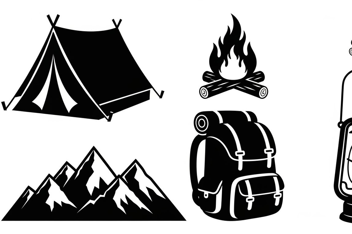 Camping Adventure Silhouette Icon, an Illustration by Artivon (Photo 21 of 51)