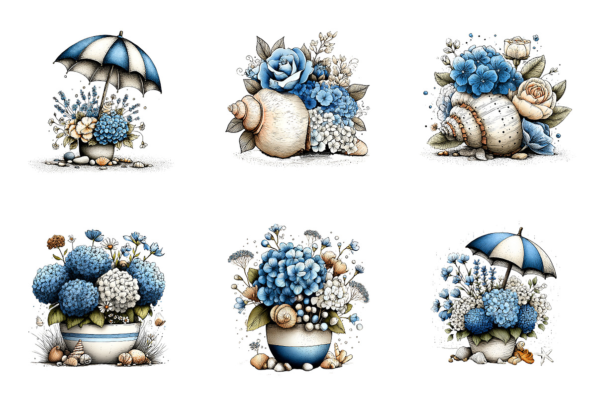 Whimsical Coastal Clipart, an Illustration by SinaCreation (Photo 2 of 7)
