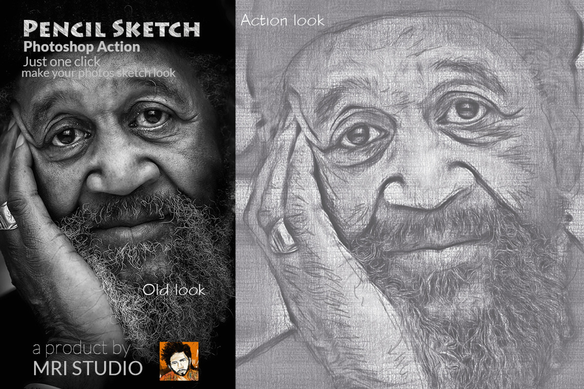 Pencil Sketch Photoshop Action, an Action Add-On by MRI STUDIO (Photo 5 of 5)