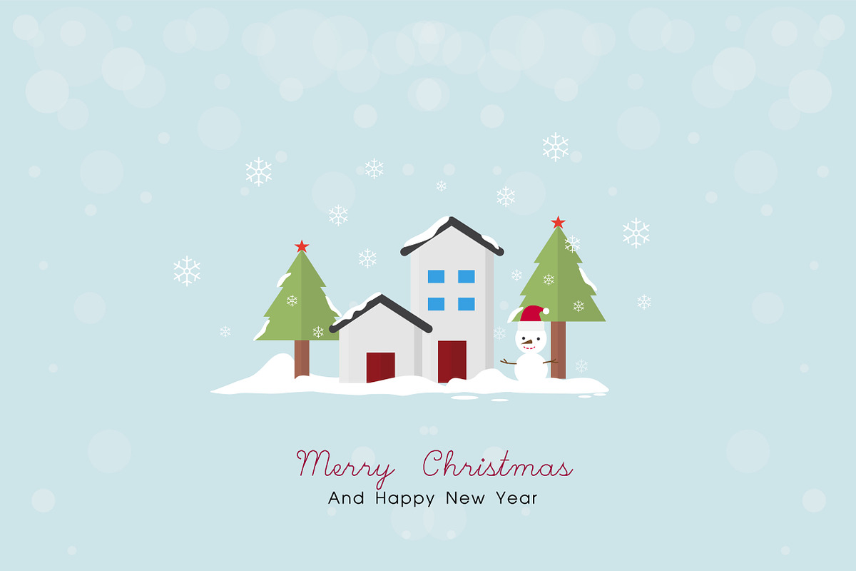 Merry Christmas And Happy New Year, a Decorative Illustration by Karawan